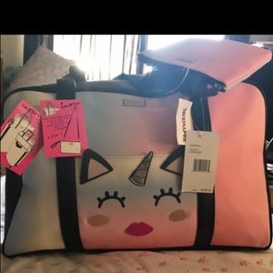 Betsy Johnson unicorn weekender bag